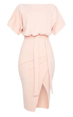 Nude Wrap Front Kimono Sleeve Midi Dress -VelvetMuse Store cb62622f5af02b0abe15e6f7591d194cb5fd3483 CML1653 5