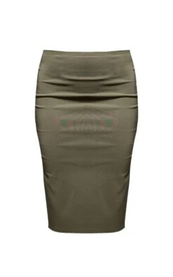Khaki Stretch Woven Split Leg Midi Skirt -VelvetMuse Store d3f2e21c83c8f5d281a98b8b1b1381ddda8ed498 cnc2747 5