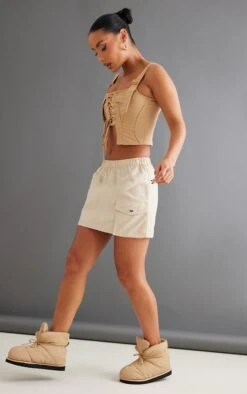 Cream Parachute Pocket Cargo Mini Skirt -VelvetMuse Store d4277dc737ec5b18a75ebd4b1441332a4d5bb269 cnc8631 4