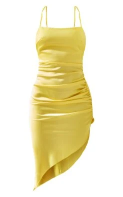Lemon Satin Strappy Lace Back Midi Dress -VelvetMuse Store d72918f234763774b7d3c6dc3b83159064bbb59a cne3002 5