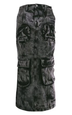 Black Acid Wash Cargo Pocket Midi Skirt -VelvetMuse Store d7cb0cf67a82492554a37de6caae7225bbd78ece cnc1877 5
