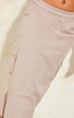 Taupe Linen Look Cargo Pocket Midi Skirt -VelvetMuse Store db09b52262be9f44c3f891160f5c3331b5e3873c cnd4586 4