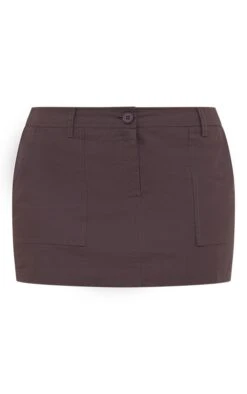 Charcoal Grey Woven Low Rise Micro Mini Cargo Skirt -VelvetMuse Store df2bb35111ba64b361f6f018f54c4829a4e4f24b cnc8630 6