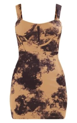 Brown Abstract Print Rib Corset Detail Bodycon Dress -VelvetMuse Store df9a12d4f7e5d3cef2d5f746253ff9199ac15a37 cnd1239 5