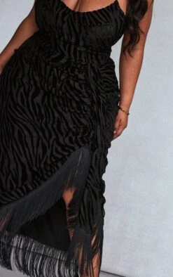 Plus Black Devore Tassel Detail Underwired Draped Midi Dress -VelvetMuse Store dfbca6541fd1ae761b80a78534463f307503c1fe cnb5218 4