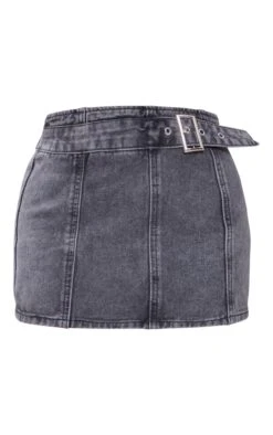 Petite Grey Acid Wash Denim Buckle Detail Mini Skirt -VelvetMuse Store e20eb2db4a84fb044e8cd05ab6755a028d41528a cnb9853 6