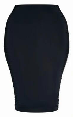 Shape Black Slinky Ruched Side Skirt -VelvetMuse Store e33503ebe4893d3136d004f04bcbcb5d6bcdbd77 cmt1332 6