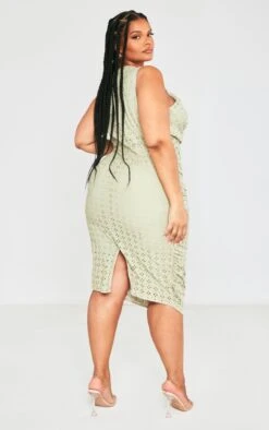 Plus Sage Green Broderie Anglaise Ruched Midi Dress -VelvetMuse Store ec1a625a017da86c2dbd2b73089f0756ba627206 cnd5029 2