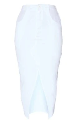 White Linen Look Split Front Midi Skirt -VelvetMuse Store ee78ce1e1d59530101acf2a431328d5ac7b58f2d cnd4597 5