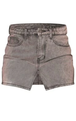 Washed Grey Split Front Denim Mini Skirt 11 Washed Grey Split Front Denim Mini Skirt -VelvetMuse Store f32423eb2cc830244eb7343c5416d1e1ff3e1c6c cnc6111 6