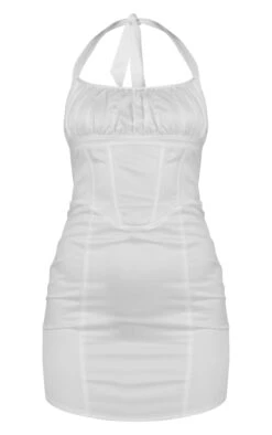 White Satin Boning Detail Halter Tie Bodycon Dress 9 White Satin Boning Detail Halter Tie Bodycon Dress -VelvetMuse Store f6681b82bb2ac802747371aff621aa638417b79e cnd0353 5