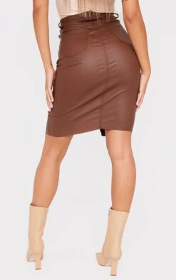 Chocolate Denim Coated Midi Skirt -VelvetMuse Store f88187558f92a6fd9f85cd631ab56bc85101e865 cms8276 3