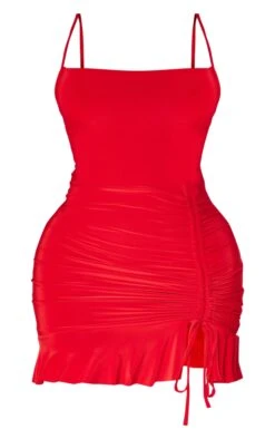 Shape Red Slinky Cowl Neck Ruched Side Bodycon Dress -VelvetMuse Store f98d14f3dd871372d4f0971e4b0094b165d7b062 cnb7709 5