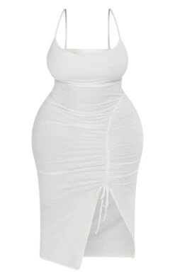 Plus Cream Soft Touch Jersey Cowl Neck Ruched Midi Dress -VelvetMuse Store fc252b0fb5bb1bb465caecc36feb48568026f2a3 cnd4812 5