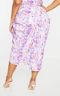 Plus Lilac Ruched Side Midi Skirt -VelvetMuse Store fc857bff15843ef44cb7756d5322fb31453bcde7 cmr6988 3
