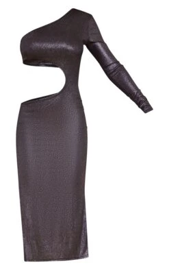 Black Shiny Slinky One Shoulder Waist Cut Out Midi Dress -VelvetMuse Store ff7567a2b24cb5b42982880d9069b613fc923177 cnb0720 5