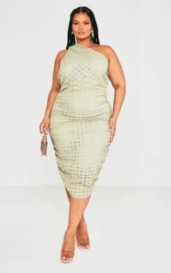Plus Sage Green Broderie Anglaise Ruched Midi Dress -VelvetMuse Store ffe6d39c0548557a9729b445019cf4693bc1394c cnd5029 1